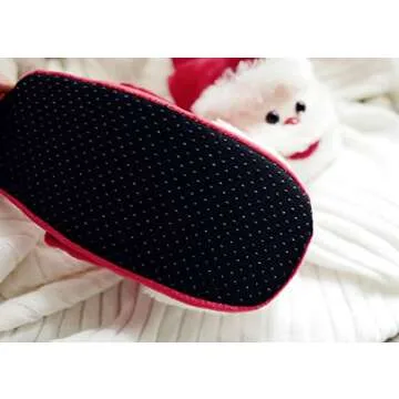 Christmas Slippers House Slippers Xmas 3D Santa Claus Memory Foam Slippers Shoes Warm Anti-slip Shockproof Soft Fluffy Cotton Slippers Winter for Kids Boys Girls Ladies Adults Female 8.5 (10.04'')