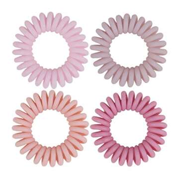 Kitsch Waterproof Spiral Hair Ties for Women and Teens - 4 Count