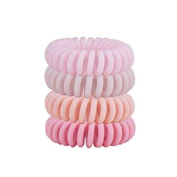 Kitsch Waterproof Spiral Hair Ties for Women and Teens - 4 Count