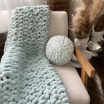 Kaffrey Chunky Knit Blanket - Soft & Cozy Throw 50x60