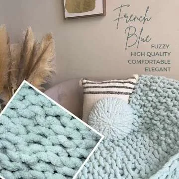 Kaffrey Chunky Knit Blanket - Soft & Cozy Throw 50x60