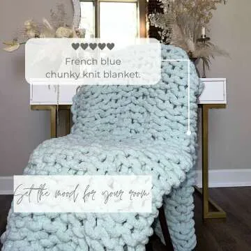 Kaffrey Chunky Knit Blanket - Soft & Cozy Throw 50x60
