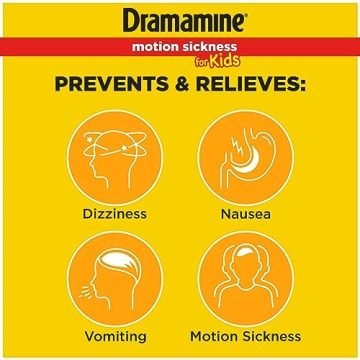 Dramamine Kids Chewable Motion Sickness Relief Grape 8 Count