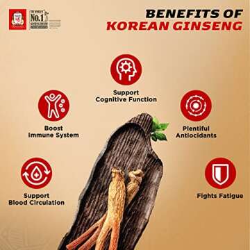 CheongKwanJang (New) Korean Red Ginseng Extract Tablet Energy Boost, Immune Support Pills for Men & Women, Natural Energy Supplements, Circulation, Brain Focus - 240 Count