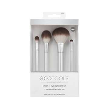 EcoTools Precious Metals Cheek & Eye Highlight Makeup Brush Kit – Eco Friendly & Cruelty Free
