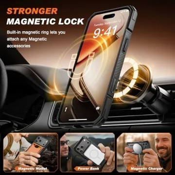 TONGATE iPhone 17 Pro Max Case with 360° Magnetic Stand