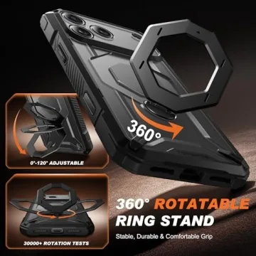TONGATE iPhone 17 Pro Max Case with 360° Magnetic Stand
