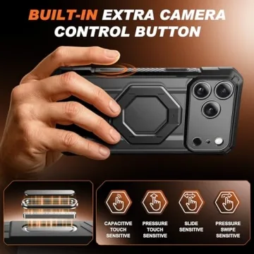 TONGATE iPhone 17 Pro Max Case with 360° Magnetic Stand