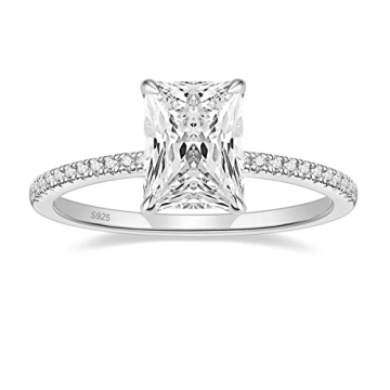 EAMTI 3CT Sterling Silver Engagement Ring - Stunning CZ Design