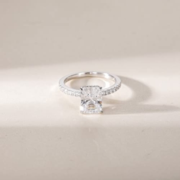 EAMTI 3CT Sterling Silver Engagement Ring - Stunning CZ Design