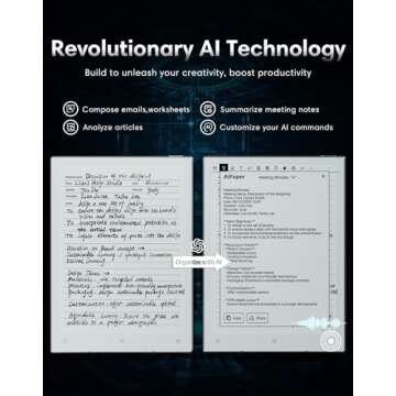 VIWOODS AiPaper Mini 8.2’’ AI E Ink Tablet with Adjustable Light, 297PPI Electronic Notebook with Pen, Portable 230g, 128GB Storage, Octa-Core 2.0 GHz Processor Note Taking Device