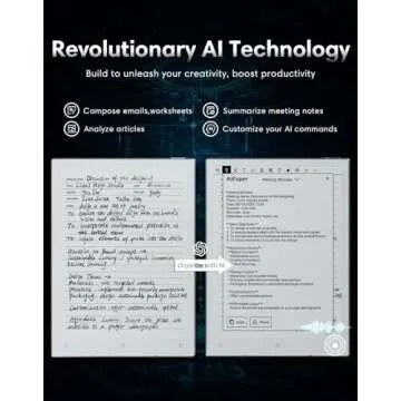 VIWOODS AiPaper Mini 8.2’’ AI E Ink Tablet with Adjustable Light, 297PPI Electronic Notebook with Pen, Portable 230g, 128GB Storage, Octa-Core 2.0 GHz Processor Note Taking Device