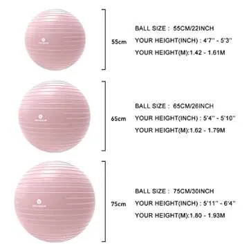 DEVEBOR Exercise Ball - Anti-Burst Heavy Duty Home Gym Ball