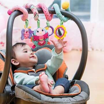 Infantino Stretch & Spiral Activity Toy - Textured Play Activity Toy for Sensory Exploration and Eng...