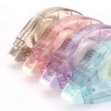 Tamaki Scrapbook Tape, 4 Pack Double Sided Tape Roller, Adhesive Glue Tape Dispenser Runner for Crafts and Arts Projects, Photo Tape for Scrapbooking