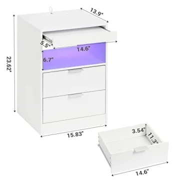 Tiptiper LED Nightstand Wireless Charging RGB Lights