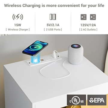Tiptiper LED Nightstand Wireless Charging RGB Lights