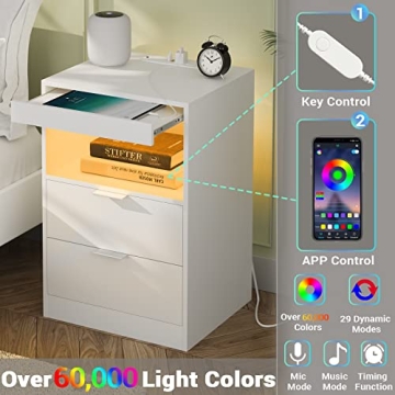 Tiptiper LED Nightstand Wireless Charging RGB Lights