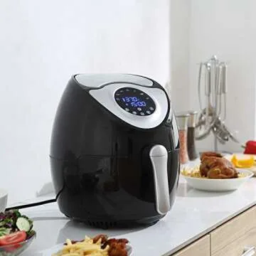 KiLi Beam 5.8QT Power Air Fryer XL with Airfryer Cookbooks, Black