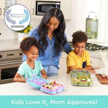 Bentgo Kids Prints Leak-Proof, 5-Compartment Bento-Style Kids Lunch Box - Ideal Portion Sizes for Ag...