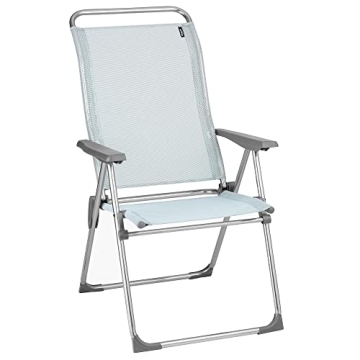 Lafuma ALU CHAM Folding Patio Chair - Ergonomic Comfort in Ciel Sky Blue