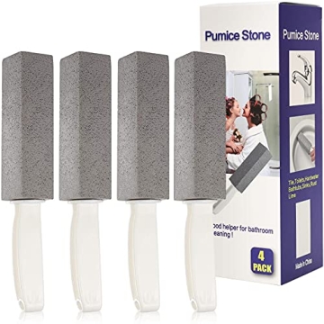 Pumice Stone Toilet Bowl Cleaner with Handle - Stain Remover for Toilets, Tiles, BBQ and More