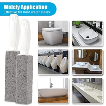 Pumice Stone Toilet Bowl Cleaner with Handle 4 Pack