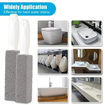 Pumice Stone Toilet Bowl Cleaner with Handle 4 Pack