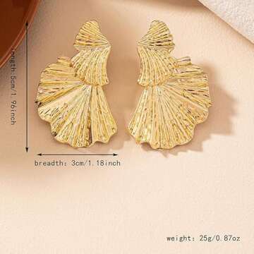 LKingel Chunky Gold Geometric Statement Earrings - Big Gold Earrings for Women - Prom Jewelry Gift (...