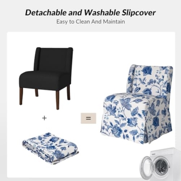 HULALA HOME Armless Accent Chair with Washable Slipcover