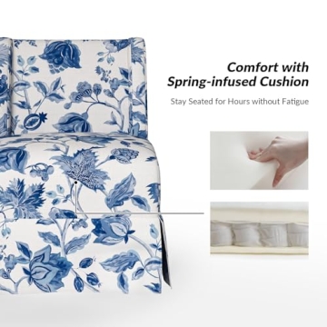 HULALA HOME Armless Accent Chair with Washable Slipcover