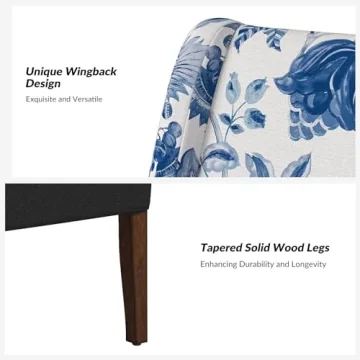 HULALA HOME Armless Accent Chair with Washable Slipcover