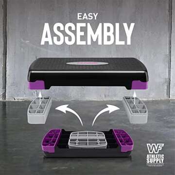 CAPHAUS Aerobic Stepper Adjustable Height 2 Level Risers Workout Exercise Step Platform Trainer for Home Gym Exercise Fitness Workout, Yellow