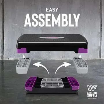 CAPHAUS Aerobic Stepper Adjustable Height 2 Level Risers Workout Exercise Step Platform Trainer for Home Gym Exercise Fitness Workout, Yellow