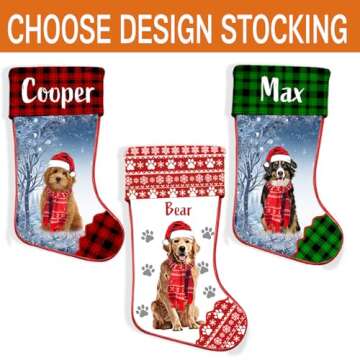 NAZENTI Personalized Papillon Christmas Stocking, Custom Dog Name Papillon Stocking, Gifts for Dog Lovers om Christmas, Custom Dog Christmas Stocking, Christmas Family Gifts 121