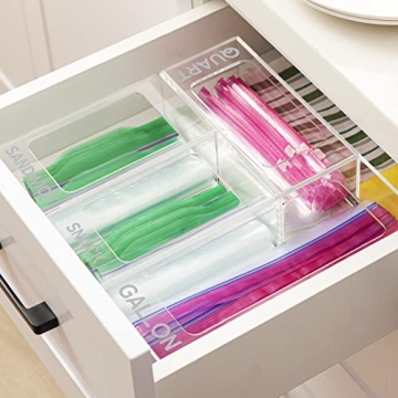 HBlife Clear Ziplock Bag Storage Organizer for Efficient Kitchens