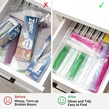 HBlife Clear Ziplock Bag Storage Organizer for Efficient Kitchens