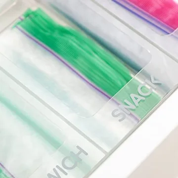 HBlife Clear Ziplock Bag Storage Organizer for Efficient Kitchens