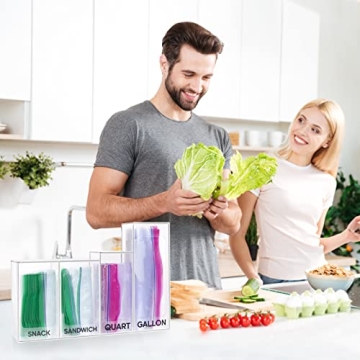 HBlife Clear Ziplock Bag Storage Organizer for Efficient Kitchens