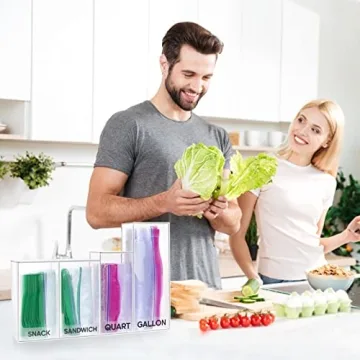 HBlife Clear Ziplock Bag Storage Organizer for Efficient Kitchens