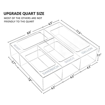 HBlife Clear Ziplock Bag Storage Organizer for Efficient Kitchens