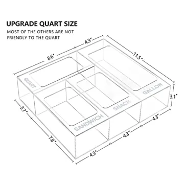 HBlife Clear Ziplock Bag Storage Organizer for Efficient Kitchens