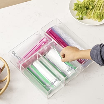 HBlife Clear Ziplock Bag Storage Organizer for Efficient Kitchens