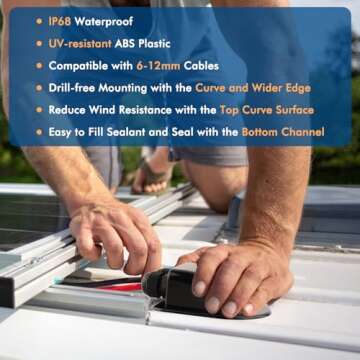 2 Pack of IP68 Waterproof Solar Cable Entry Gland by Restmo, Weather Resistant Dual Cable Entry Hous...