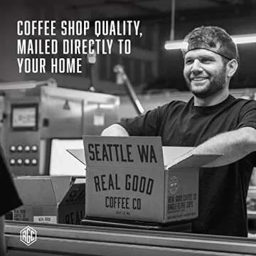 Real Good Coffee - Whole Bean Coffee - Organic Dark Roast Beans 100% Whole Arabica Beans Roasted and Ground in Seattle - 2Lbs