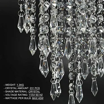 Stunning 3 Lights Mini Crystal Chandelier for Modern Spaces