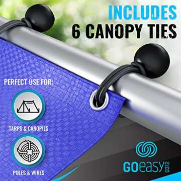GOEASY0312 Bungee Cords Heavy Duty Outdoor - 30 PCS Bungee Cords with Hooks Assorted Sizes in Carry Bag, 10", 18", 24", 32", 40" Bungee Cords with Hooks & 8" Canopy, Bungee Balls, Tarp Clips