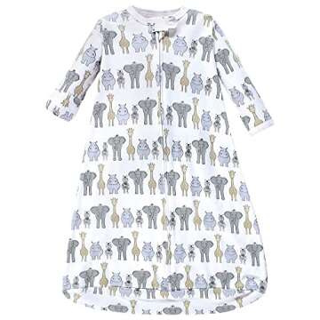 Hudson Baby Unisex Baby Cotton Long-Sleeve Wearable Sleeping Bag, Sack, Blanket, Pink Safari, 3-9 Months