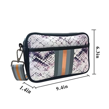 NIDOOT Crossbody Bags For Women,Neoprene Bag,Neoprene Crossbody Bag,Messenger Bag Neoprene Tote Bag, Women Gifts Ideas(Snake Pattern)