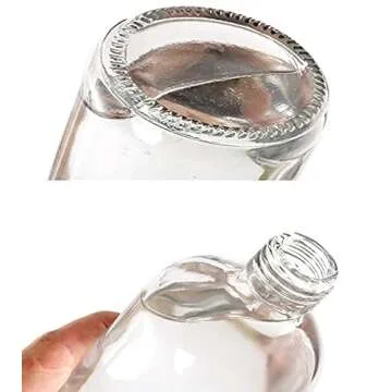 Yarlung 4 Pack 16 Oz Glass Pump Bottles, Clear Refillable Containers Glass Soap Dispenser for Essential Oils, Lotions, Cleaning Products, 4 Black Caps 6 Labels